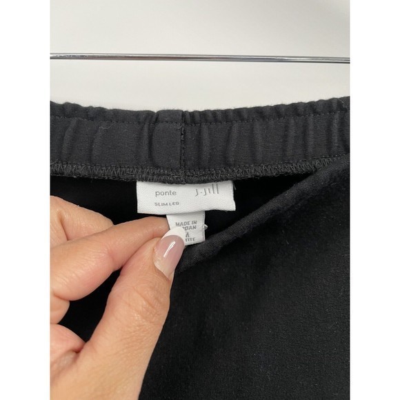 J. Jill Petite Black Pull-On Ponte Slim Leg Pants Size M - Picture 3 of 5